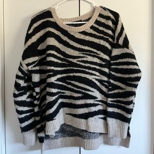 Express Zebra Print Sweater Petite Small